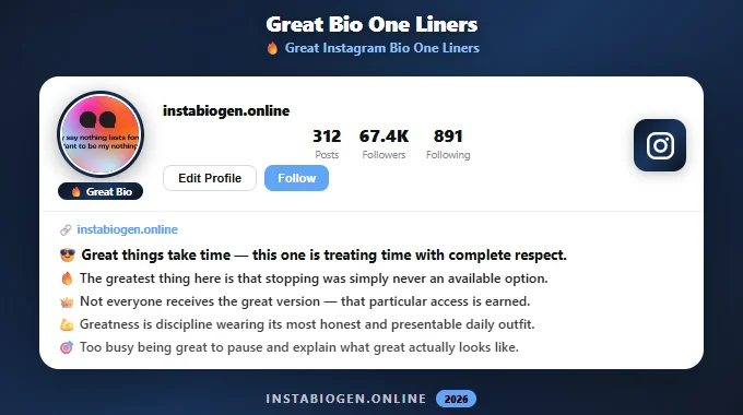 Great Instagram Bio One Liners
